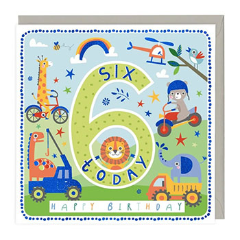 Card 6 Today Playful Animals Birthday